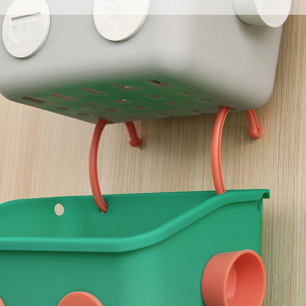 Wall-mounted Bathroom Storage Rack Traceless Snack Storage Basket Bathroom Hanging Basket  Home Use