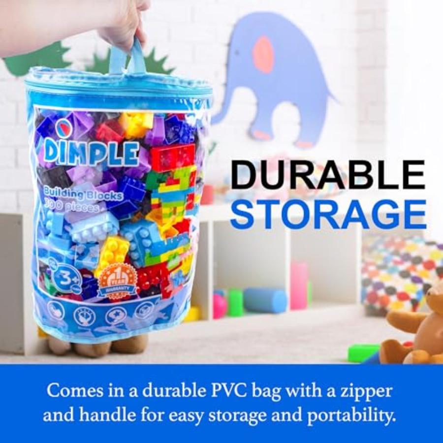 Large Stackable MultiColored Interlocking Building Blocks for Toddlers and Aged 3+ Safe NonToxic Plastic Toys with Bright Color