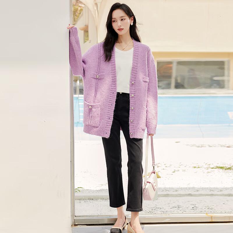 VICTORIA&VERA Women's V-Neck Knit Cardigan