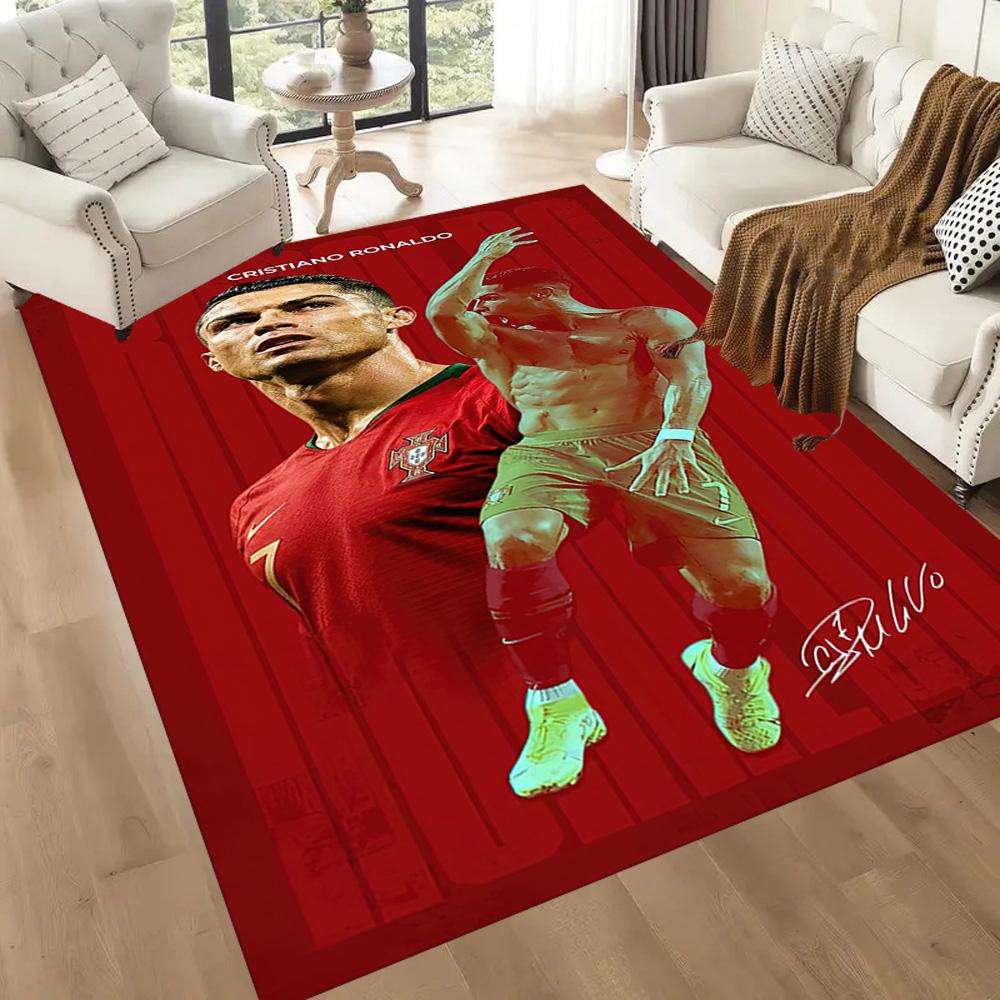 Cristiano Ronaldo Area Rug Suitable For Game Room Hallway Playrooms Bedrooms Antislip Carpet Anime Office Decor Birthdaychristmas Gift