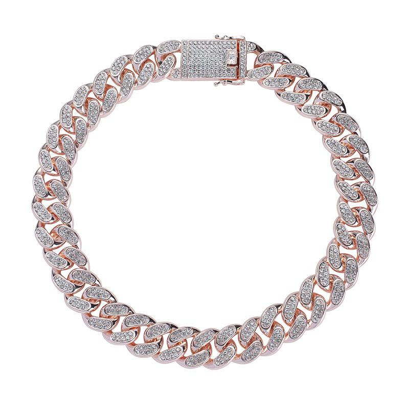 Hip Hop Men S Necklace Accessories Accessories 20Mm Full Diamond Lines Exaggerated Personality Rap Rhinestone Chain Cuban Chain