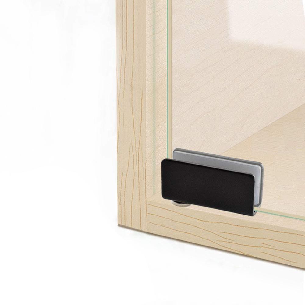 1 Par Glasdörr Pivotgångjärn Rotationsaxel Glas Vinskåpsdörr Roterande Gångjärn Klämma Rostfritt Stål Möbelbeslag