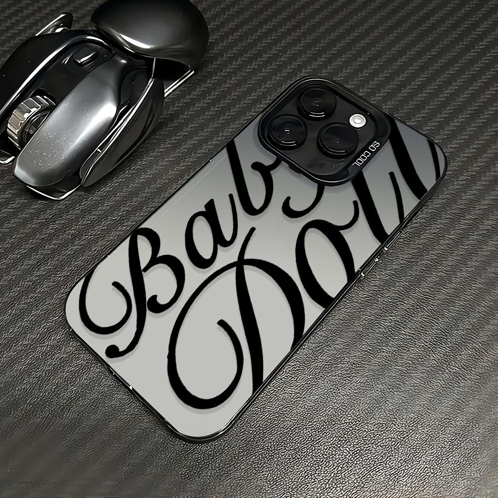 Creative and stylish Black letter phone case for iPhone 16 15 14 13 12 11 Pro/ Max/Plus anti-fingerprint shock-proof rear cover