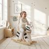 Rocking Horse for Children, Wooden Base, Backrest, Ages 18 Months-3 Years, Black and White
