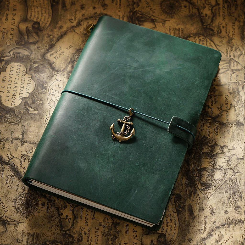 Genuine Leather Vintage Travel Journal - Creative Cowhide Diary Notebook