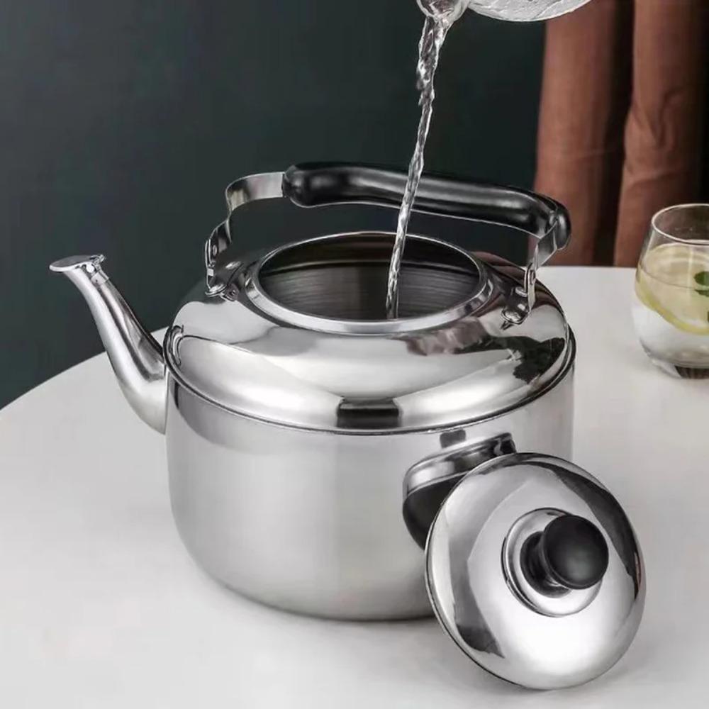 Large Capacity Stainless Steel Kettle Anti-scalding Handle Teapot Whistling Kettle  Camping