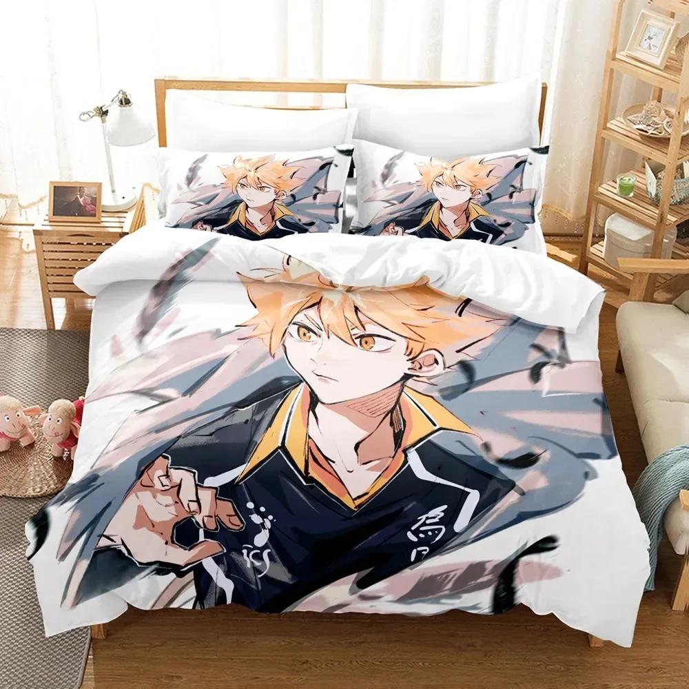 Haikyu Japan Berömd Anime Bekväm Täcke Örngott Sängklädesset Barn Sovrumsdekoration Hemtextil
