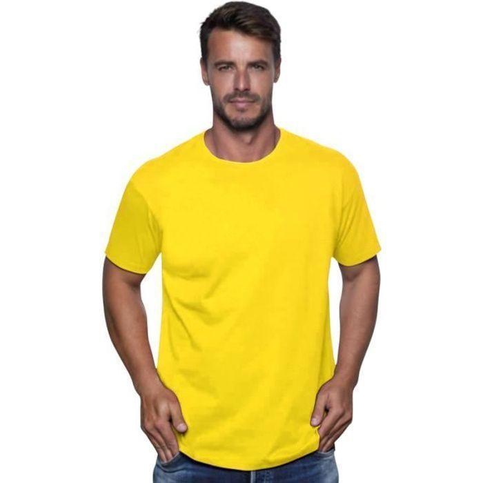 T-shirt - JHK - Yellow - 100% Cotton - Short Sleeves - Size XS To 3XL