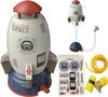Rocket Toy, Space Rocket Sprinkler, 360-Degree Rotating Water Sprayer, Rocket Sprinkler Toy, Outdoor Water Play Toy, Fountain Rocket, Parent-Child
