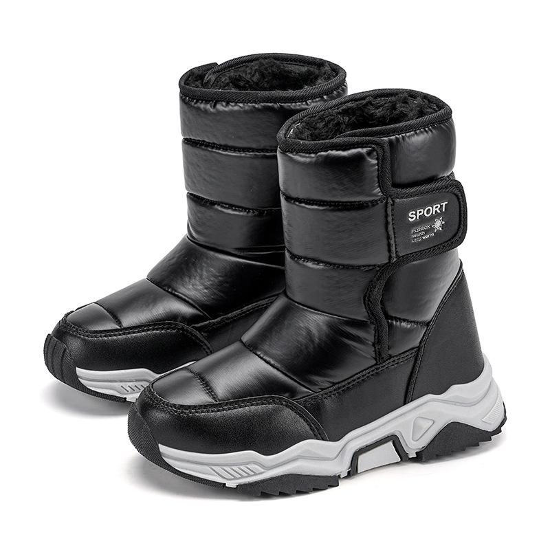 

Хлопчачі снігові чоботи зимові оксамитові потовщені для маленької дівчинки нековзні з м якою підошвою водонепроникні північно-східні теплі дитячі бавовняні чоботи 37