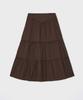Belloel Shirred Long Skirt Brown