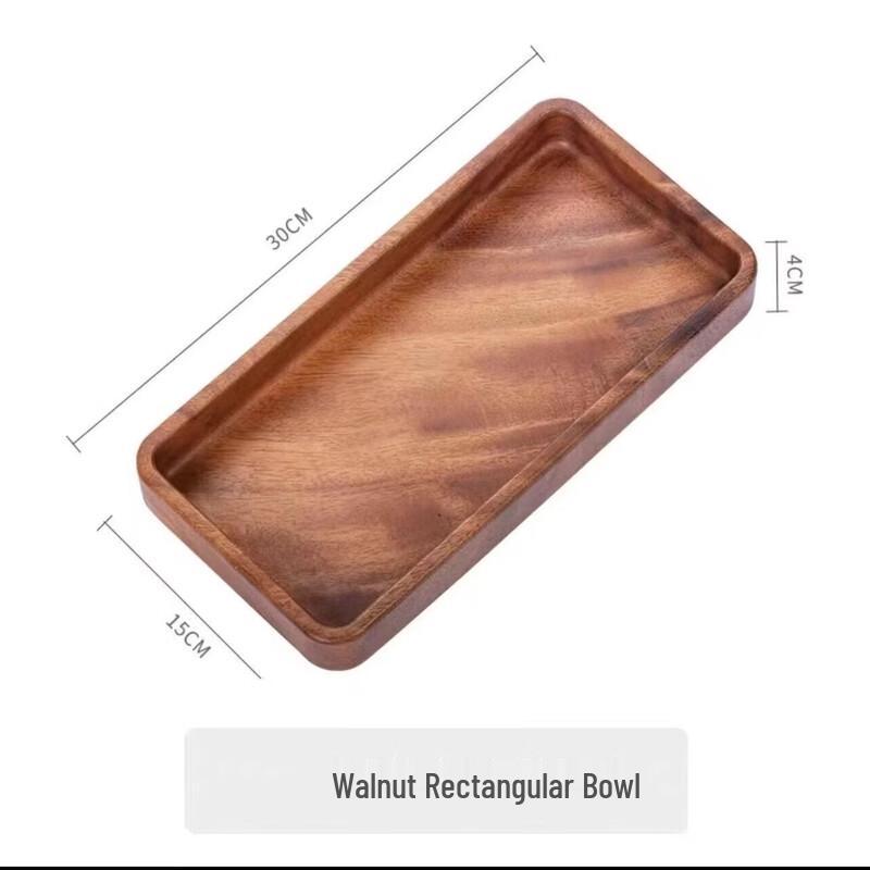 Abay Walnut Wood Rectangular Serving Tray