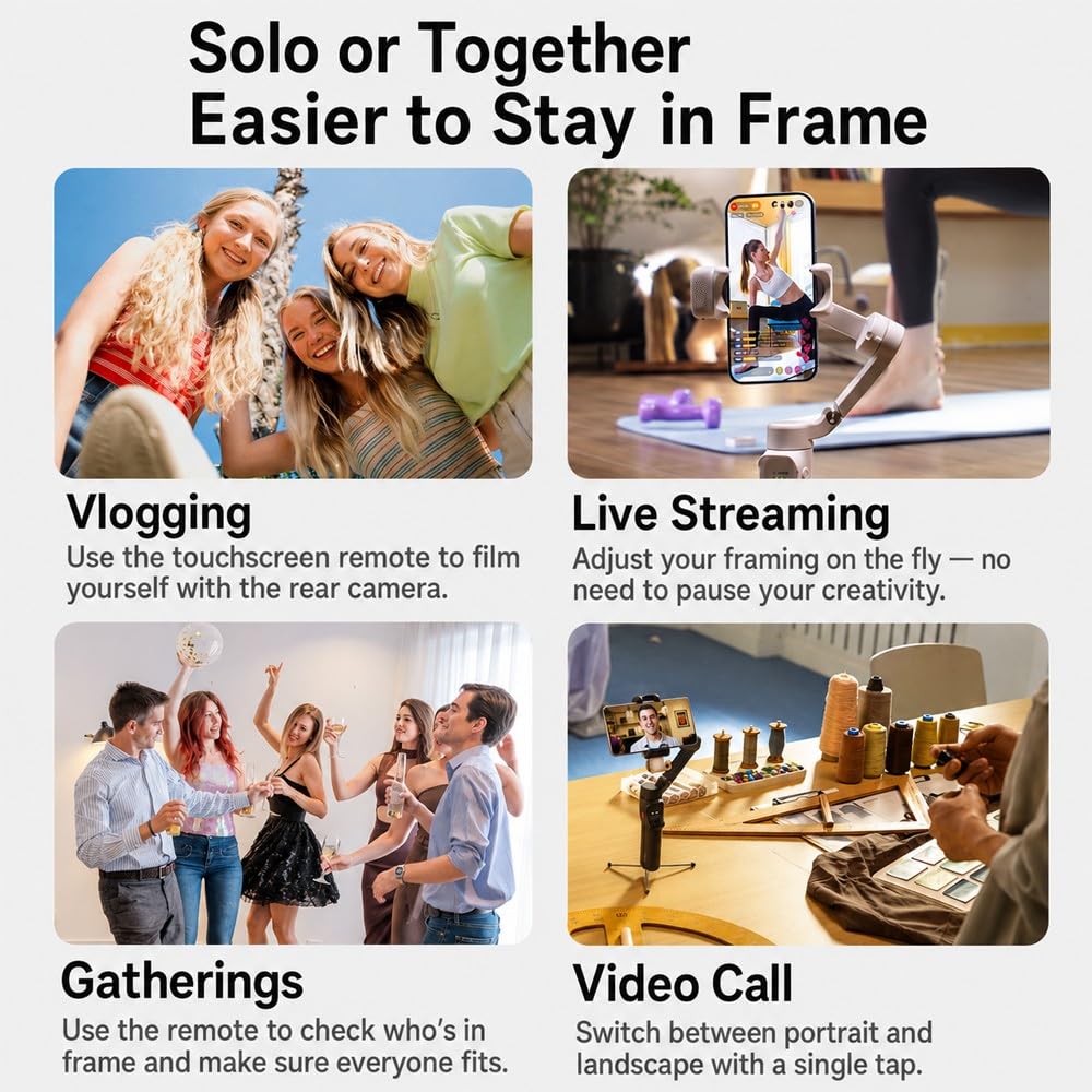 hohem iSteady V3 Ultra AI Auto Tracking Smartphone Gimbal Stabilizer 3-Axis with 1.22 inch Smart Touch Color Screen Composite Fill Light Wireless