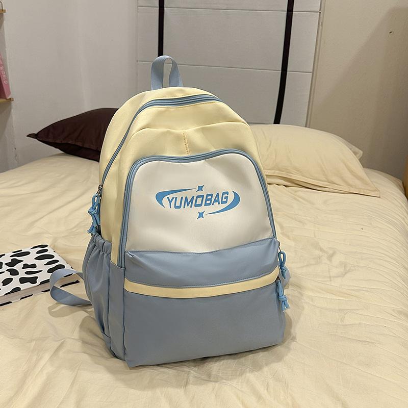 

Новый школьный рюкзак Ins высокой ценности, повседневный, большой вместимости, контрастный, кампусный рюкзак, корейская версия, маленький свежий рюкзак со вставками .