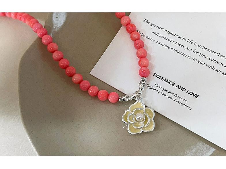 Yinruitai S925 Sterlingové stříbro Korálová růže Náhrdelník - 2024 Dámský všestranný řetízek na klíční kost