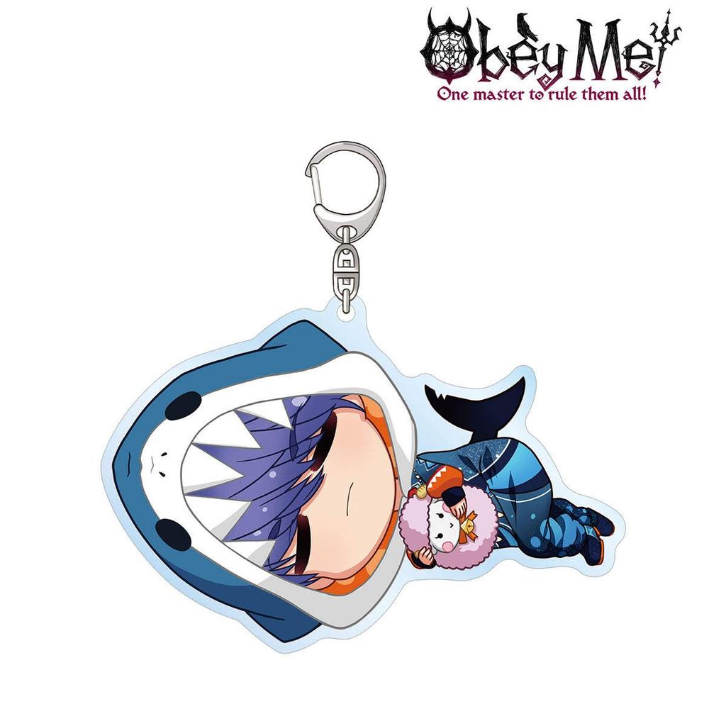 Loen Anime Peripheral Store Obey Me! Leviathan Asmodeus Mammon Lucifer Sleeping Acrylic Keychain Pendant Fans Gifts About 6cm
