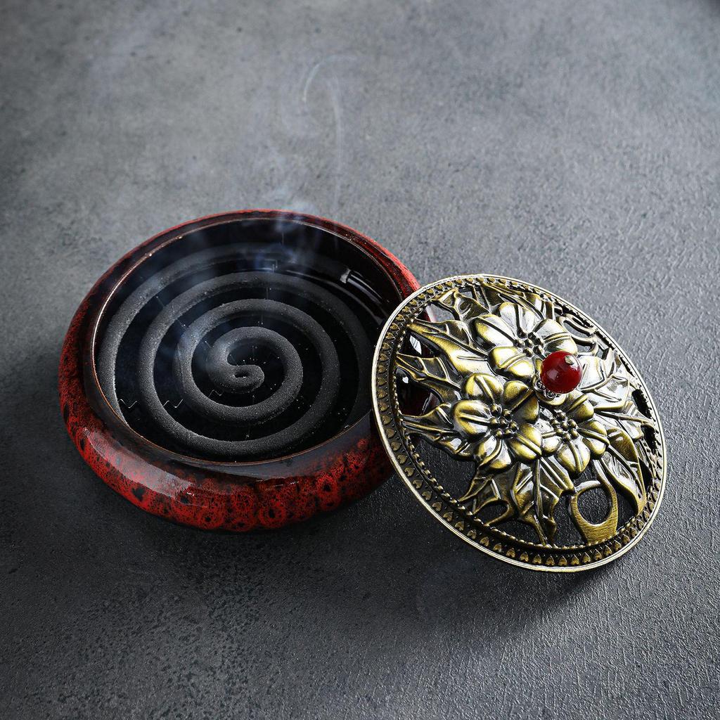 Large Ceramic Mosquito Coil and Incense Burner: Indoor Sandalwood and Agarwood Holder