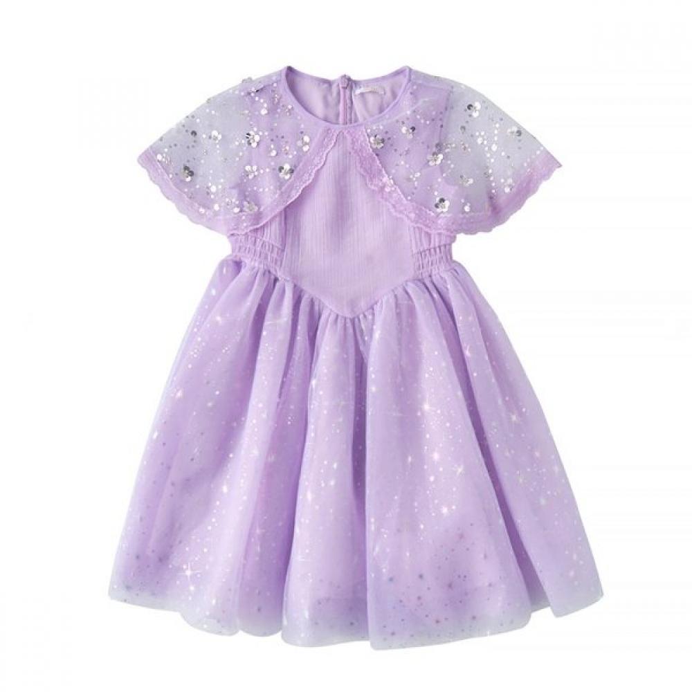 

Rulabi Little Ground Sequin Caped Dress 76122 400 02 PURPLE/145