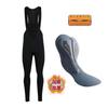 Thermal Cycling Bib Pants Men Women Winter Riding Tights With Padded Seat Bamboo Fiber
