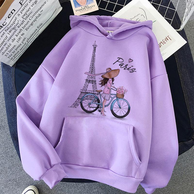 Fashion Bonjour Paris Text Print Hoodies 2025 Casual Vintge Y2k Sweatshirts Clothes Women Men Graphic Gothic Pullovers Hooded