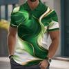 Men's Fashion Button Polo Shirt Abstract Summer Short Sleeve Casual Polo