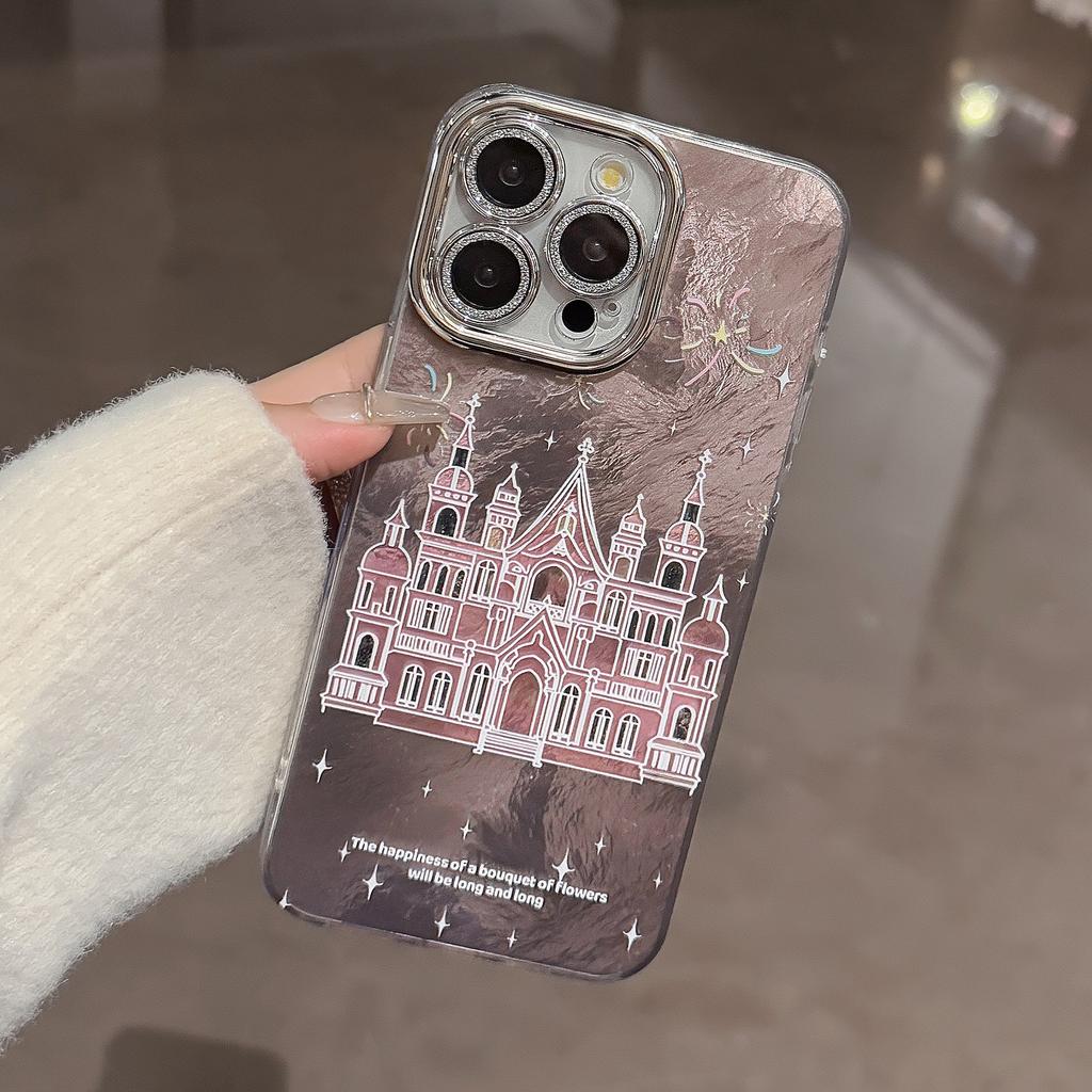 Girl Fireworks Castle with Chain for IPhone17 for Apple 16promax Mobile Phone Case 15 Glitter 13 All Inclusive