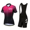 Summer Cycling Suit Set for Women Short Sleeved Jersey Quick Drying Breathable Road Bike Bib High Elasticity Sports Shirt