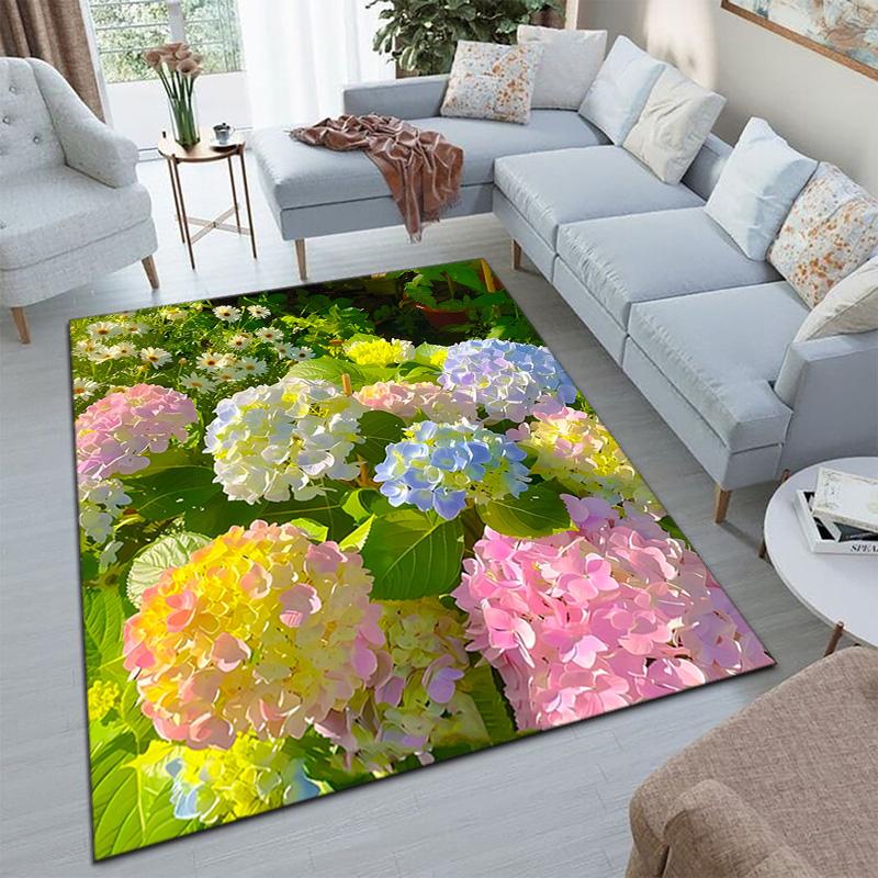Elegant Pink Roses Garden Art Carpet Is Suitable For Living Room And Bedroom Doormats Office Balcony Decorative Carpet A5
