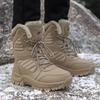Men's Plus Size Fleece-Lined Combat Snow Boots - Warm Autumn/Winter Desert Boots 2025