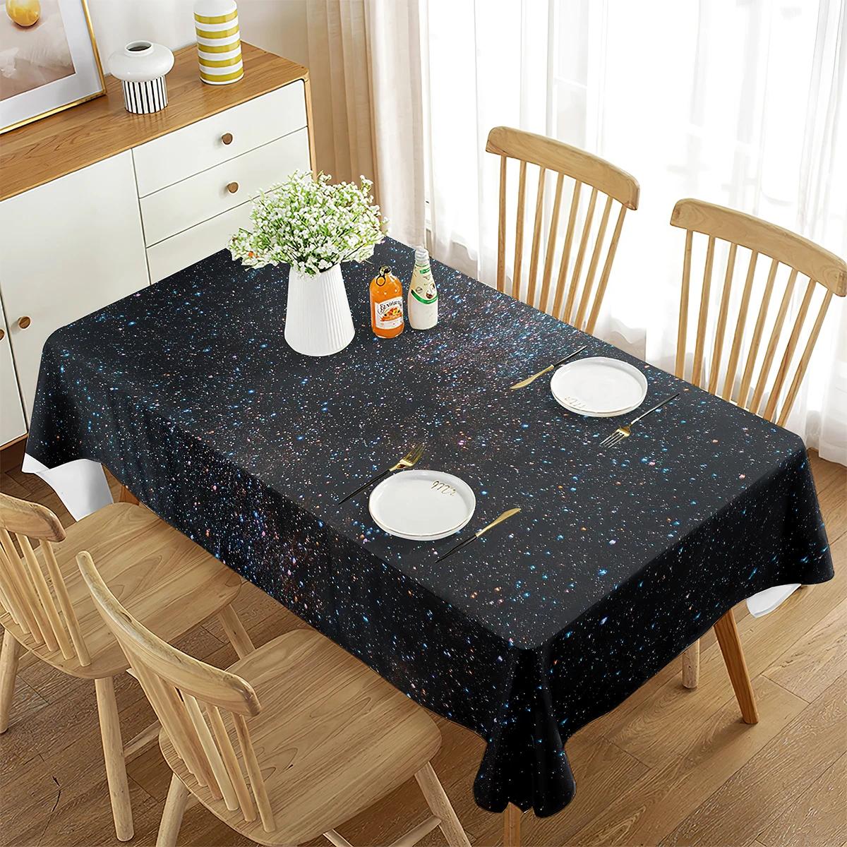 Ruimte Tafelkleed, Melkweg Ster Tafelkleed Bedrukt Sterrenhemel, Eetkamer Feest Keuken Binnen Buiten Rechthoekige Tafelhoes 60x120cm