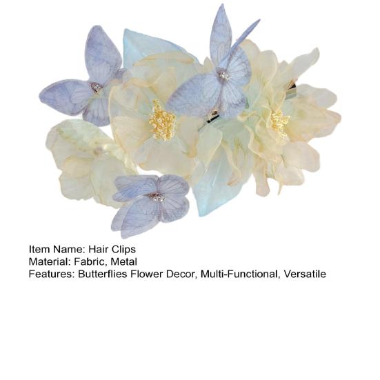 Women Hair Clip Retro Style Butterflies Flower Decor Hair Pins Spring Clip Design Decorative Headdress Hair Accessories
