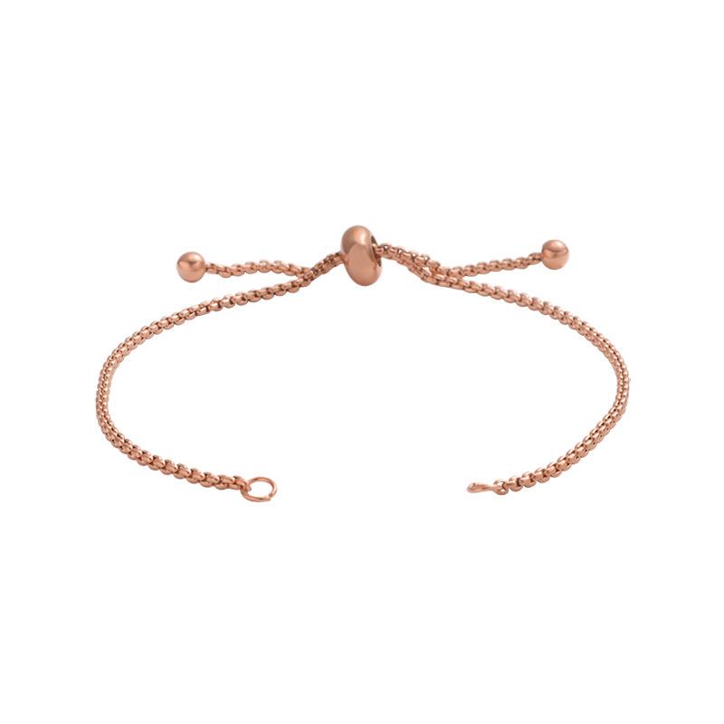 Adjustable DIY Beaded Pearl & Stainless Steel Bolo Chain Bracelet