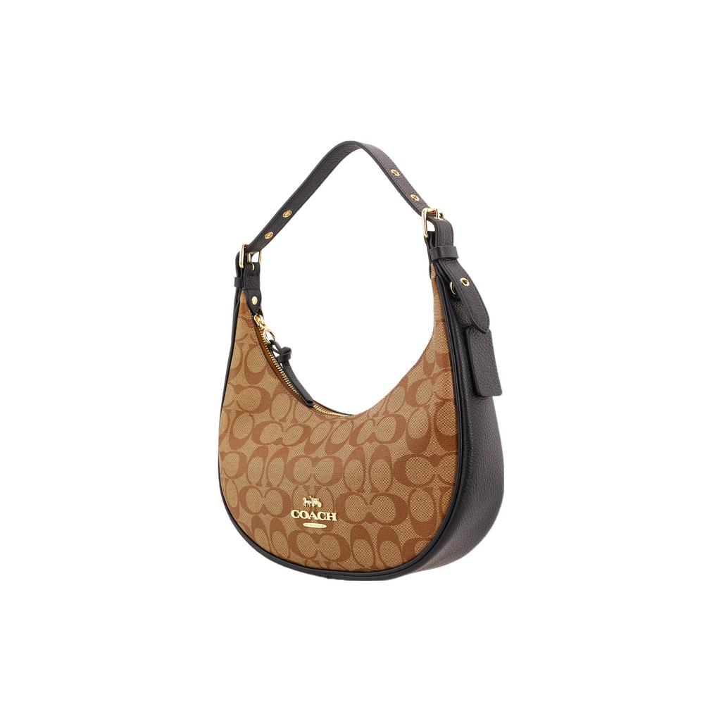 New COACH Bailey Coated Canvas With Pebbled Leather Armhole Shoulder Bag Handbag Shoulder Bag Women's Brown With Monogram C1322-IMCBI