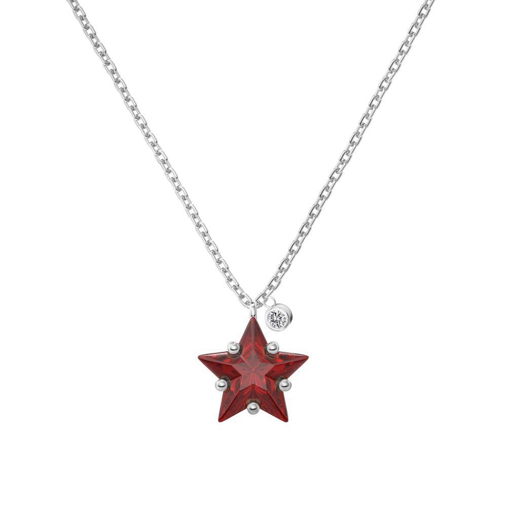

Jiesen S925 Sterling Silver Women s Christmas Necklace with Pentagram Zircon Inlay. 925 Sterling Silver