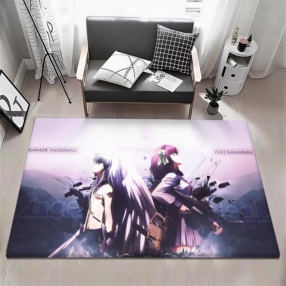 Anime A Angel Beats Floor Mat Eco Flannel Doormat Non Slip Odorless Indoor Floor Rug Soft Short Plush Home Mat