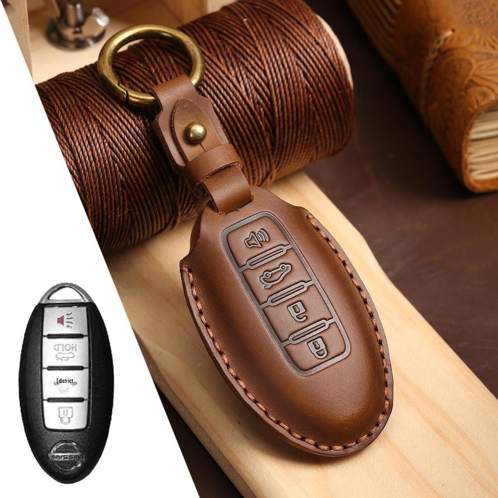 Genuine Leather Handmade Car Key Cover for Nissan