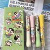 Crayon Shin Chan Push Button Gel Pen Stationery For School Fun Face Chang Cute Student Exam Pen Black Water Pan Papeleria Gift