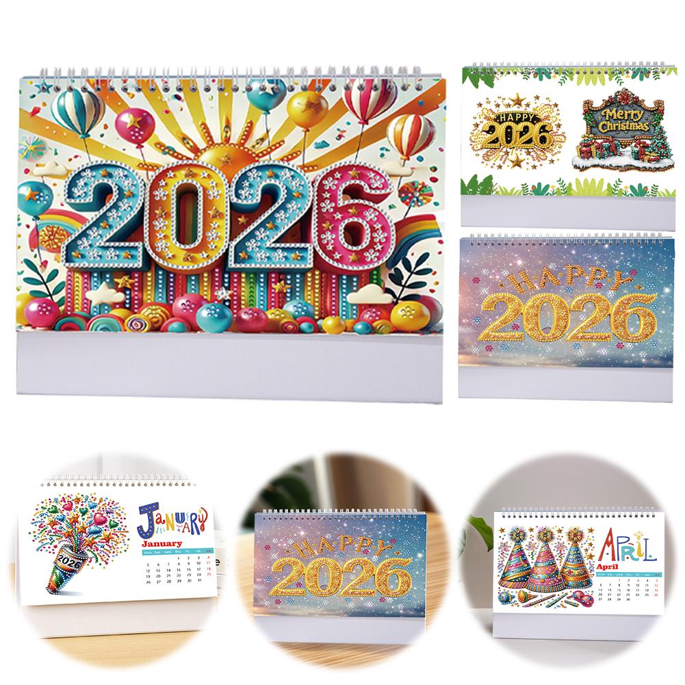 Diamond Painting Monthly Calendar Kit DIY Calendar Desktop Ornament Monthly Flip Tabletop Calendar for Adults Beginners