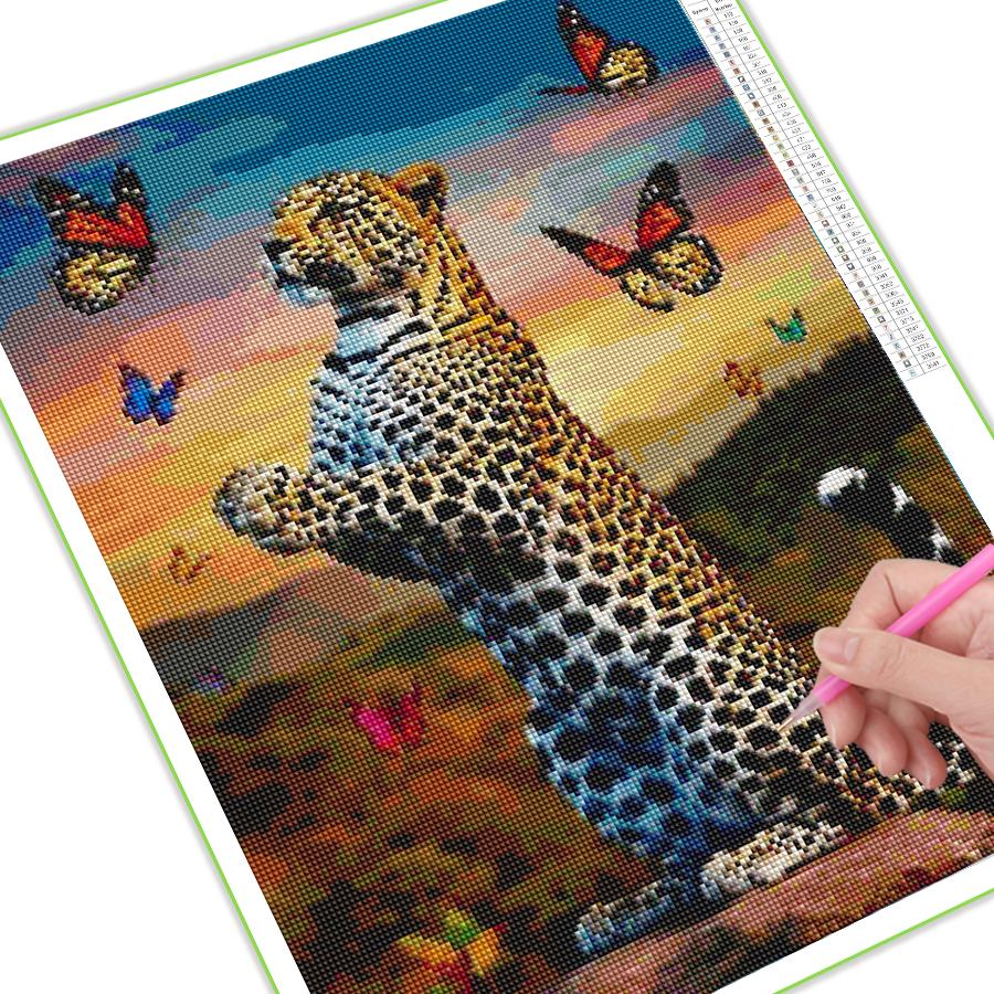 Diamond Painting New Collection Colorful Butterfly Leopard Diy Full Rhinestone Embroidery Animals Mosaic Cross Stitch Kits Wall Decor