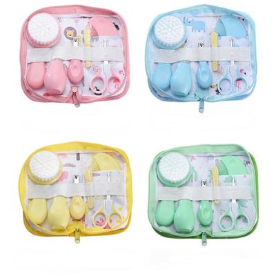 Newborn Baby Grooming Kit 8 In 1 Infant Care Set with Nail Clipper Brush Nasal Aspirator Portable Cartoon Storage Case