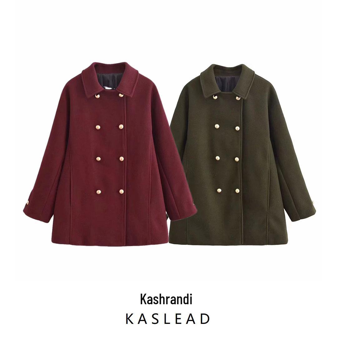 

2024 Women s Double-Breasted Winter Coat - European & American Fashion Style XS