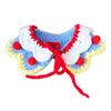 Pet Christmas Scarf Handcrafted Knitted Warm Comfortable Dog Winter Scarf for Cats Puppy Blue Double Collar S