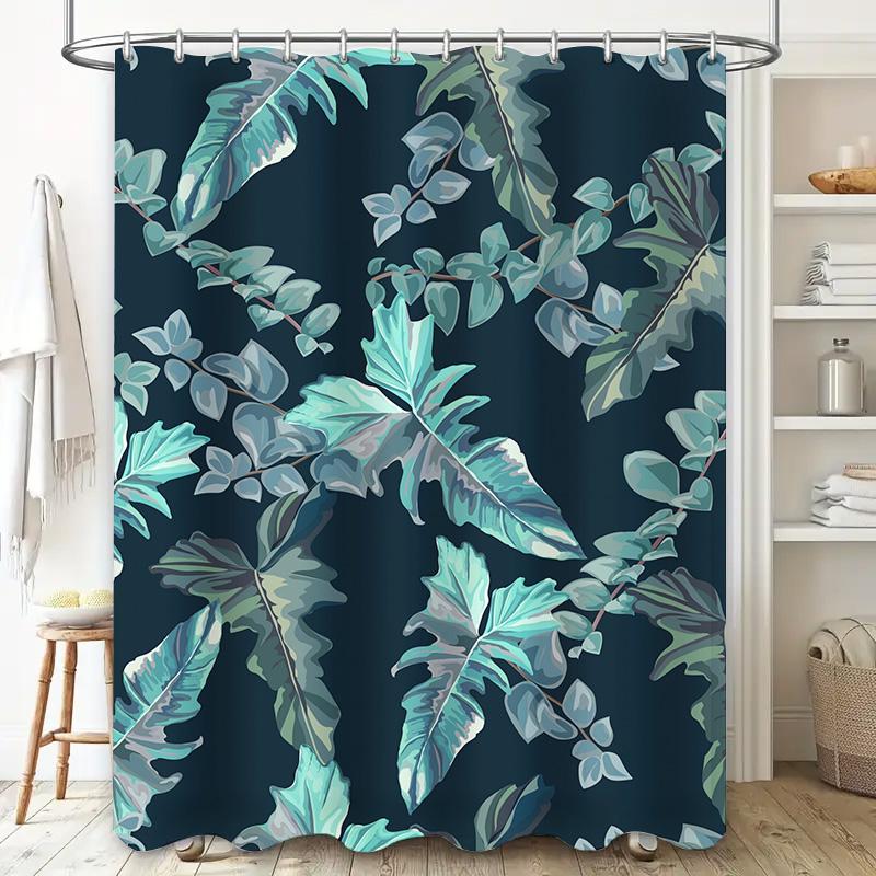 Outdoor Floral Print Shower Curtain Fabric Waterproof Bath Decor Home Decoration Waterproof Window Treatment Panel
