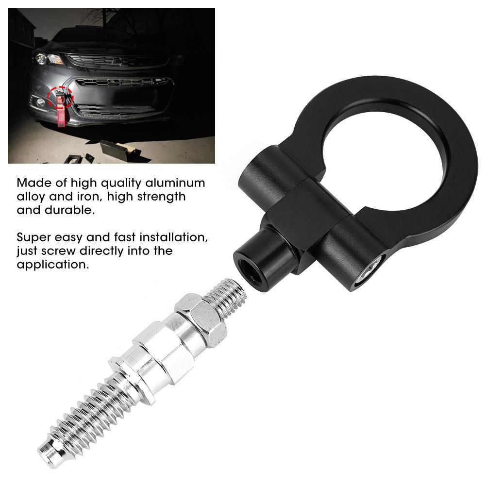 European Car CNC Trailer Tow Hook Fits for 3 Series E39 E92 E91 E90 E46 E36 (Black)