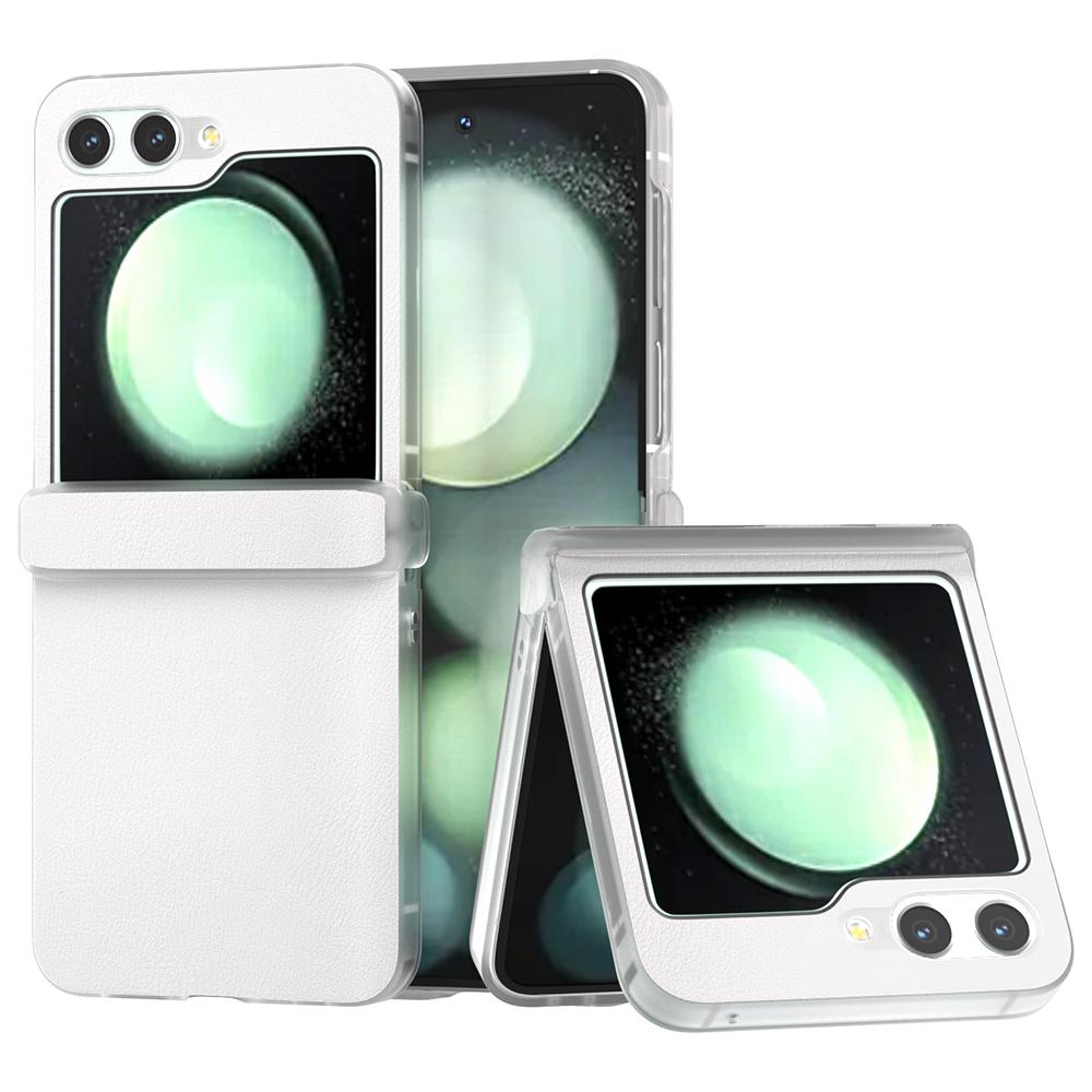For Samsung Galaxy Z Flip5 5G Case Hinge Protection Leather+PC Anti-Slip Phone Cover