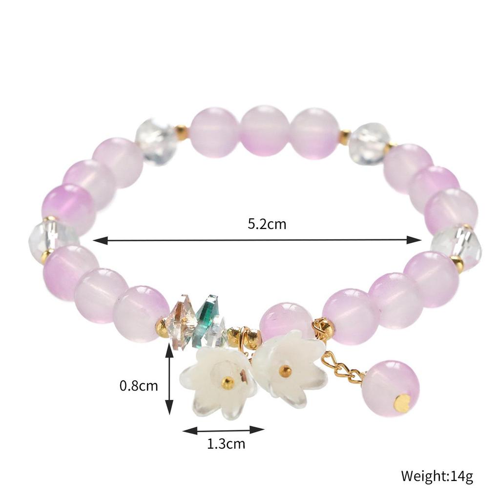 Floral Butterfly Glass Beaded Bracelet: Perfect Gift for Friends, Students, and Girls