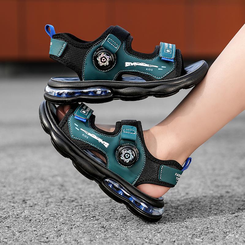 32-42 Children's Summer Large Breathable Fashion Velcro Air Cushion Casual Sandals Beach Shoes