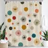 Colorful Modern Geometric Printed Shower Curtain, Polyester Shower Curtain with Hooks for Bathroom Decorative Home Curtain