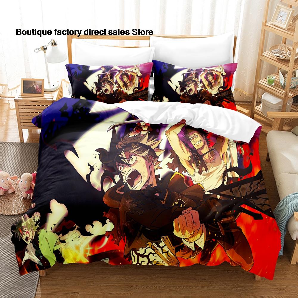 Anime Black Clover Asta Bedding Set 3D Printed Duvet Cover Pillowcase For Otaku Bedroom Home Textile Twin Full Queen King Size