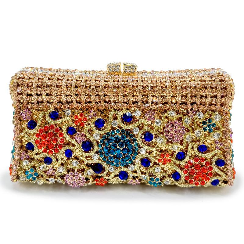 WHTUOHENG Borse di Cristallo Borsa da Sera da Donna Champagne/Argento/Oro Donna Festa Minaudiere Borse da Ballo Matrimonio Strass